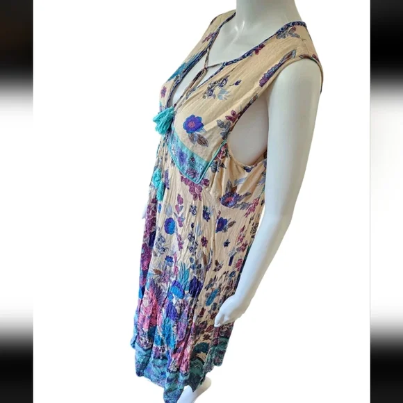 Spell & The Gypsy Siren Song Mermaid Midi Dress Size Medium Boho Gypsy Flowy - Picture 7 of 16